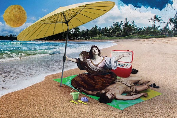 Satirical Humor: In The Beach by José Luis Guerrero