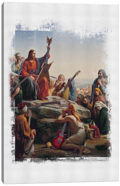 Jesus Rocks Canvas Art Print - Satirical Humor Art
