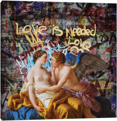 Love Is Needed Canvas Art Print - Satirical Humor