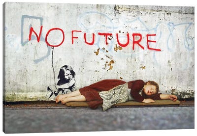 No Future Canvas Art Print - Similar to Banksy