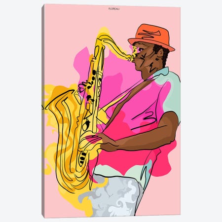 Pink Sax Canvas Print #JLJ95} by Jonelle James Canvas Artwork