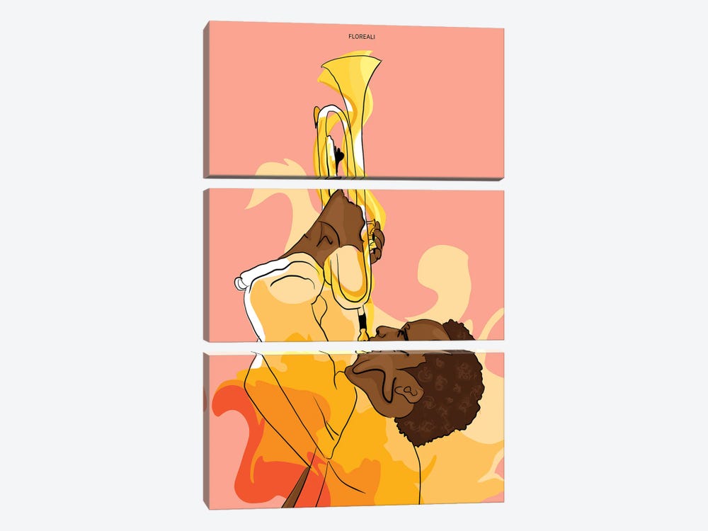 Fire Trumpet by Jonelle James 3-piece Canvas Art Print