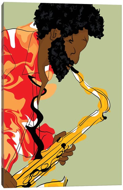 Saxophone Tropics Canvas Art Print - Jonelle James