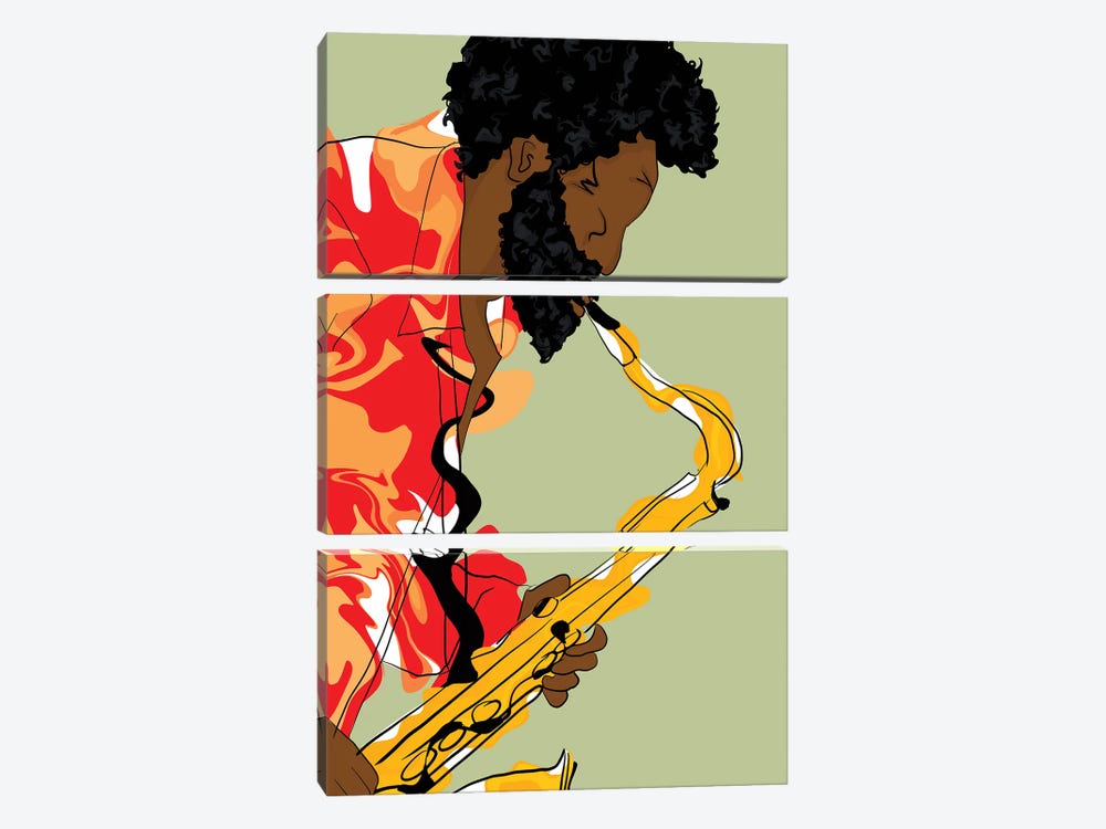 Saxophone Tropics by Jonelle James 3-piece Canvas Art