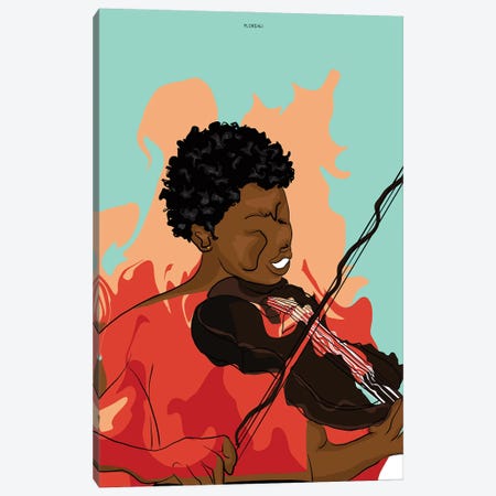 Flaming Violin Canvas Print #JLJ99} by Jonelle James Canvas Print