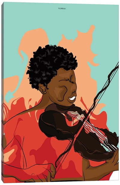 Flaming Violin Canvas Art Print - Jonelle James