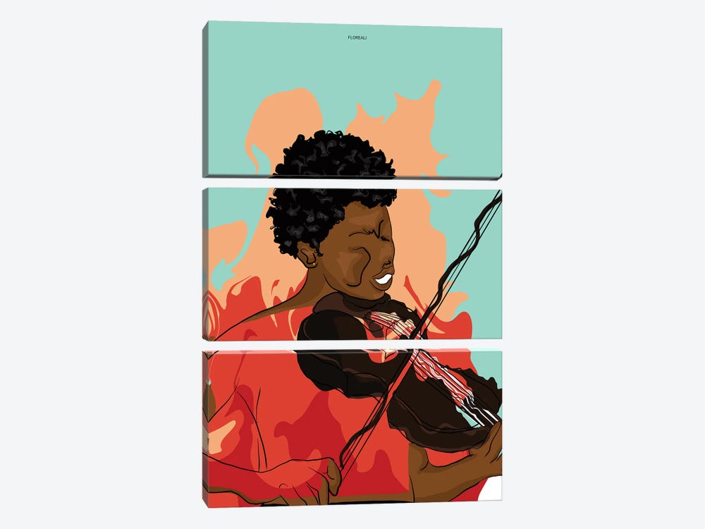 Flaming Violin by Jonelle James 3-piece Canvas Artwork