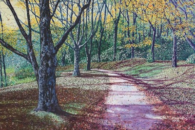 Autumn Walk Around Basslake by Jerry Lee Kirk canvas print