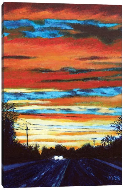 Sunset Drive Canvas Art Print - Jerry Lee Kirk