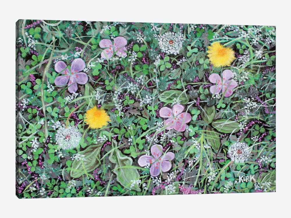 Dandelions and Clover by Jerry Lee Kirk 1-piece Canvas Art
