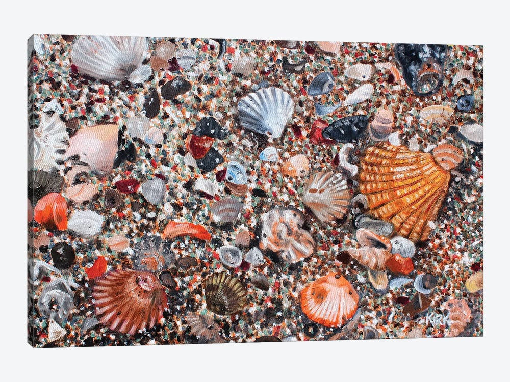 Seashells And Sand by Jerry Lee Kirk 1-piece Canvas Art Print