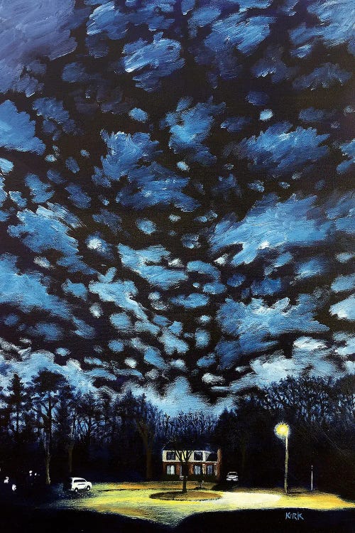 Night Falls on Suburbia by Jerry Lee Kirk wall art
