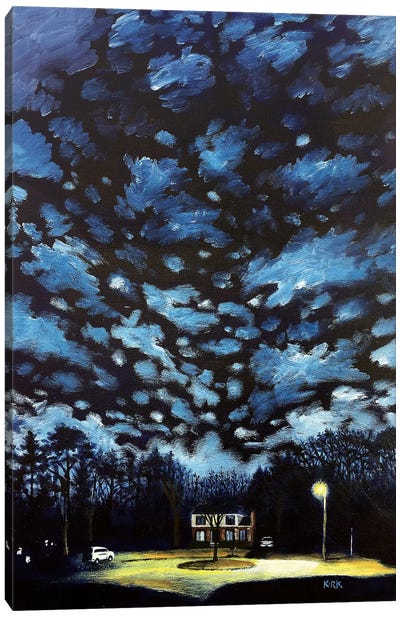 Night Falls on Suburbia Canvas Art Print - Jerry Lee Kirk