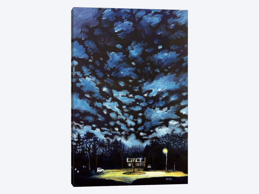 Night Falls on Suburbia by Jerry Lee Kirk 1-piece Canvas Artwork