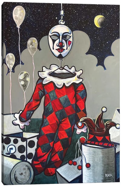 Requiem For A Harlequin Canvas Art Print - Clown Art