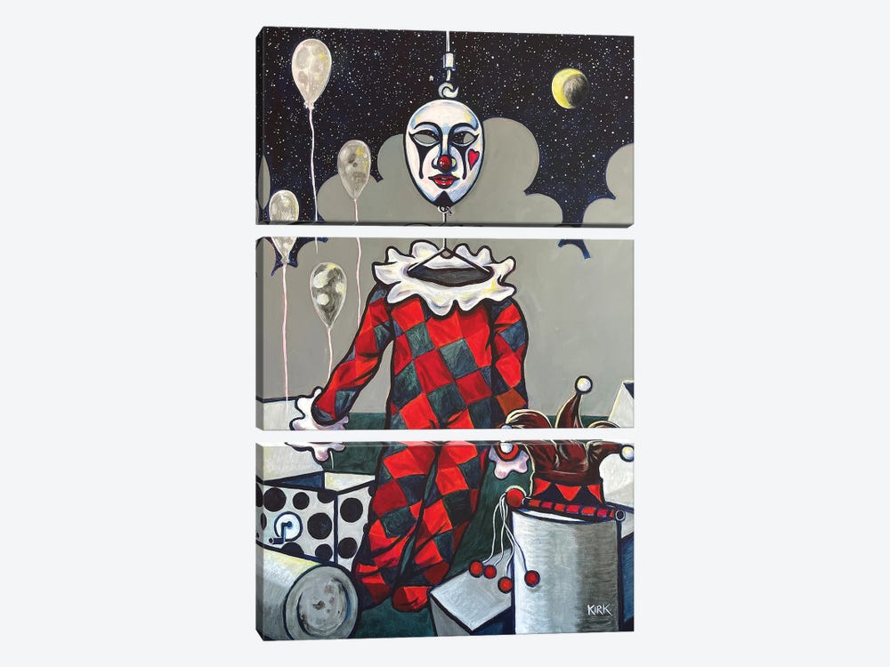 Requiem For A Harlequin by Jerry Lee Kirk 3-piece Canvas Artwork