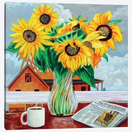 Contemplating Sunflowers Canvas Print #JLK21} by Jerry Lee Kirk Canvas Print