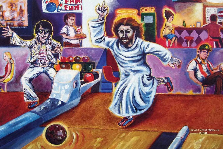 Elvis And Jesus Bowling