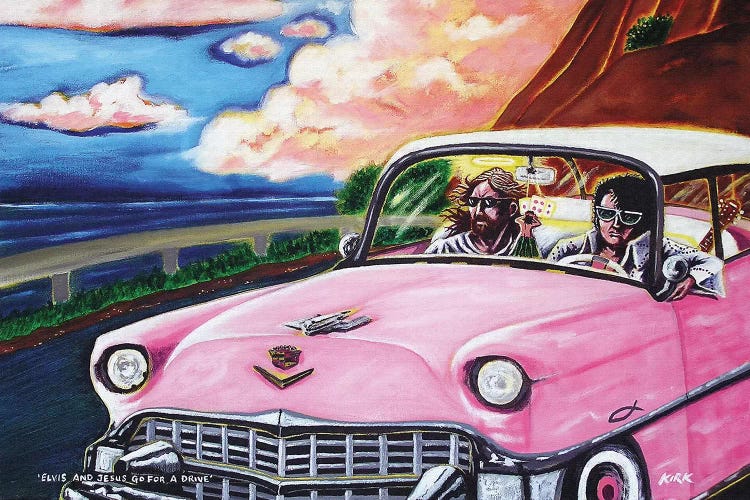 Elvis And Jesus Go For A Drive