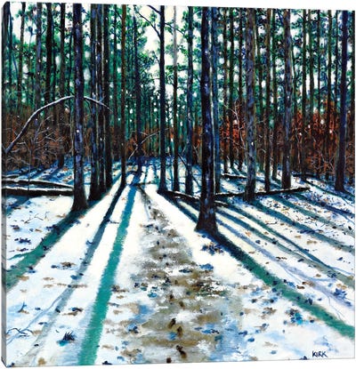Into The Woods Canvas Art Print - Rustic Winter
