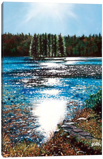 Light Shines On Basslake Canvas Art Print - Jerry Lee Kirk