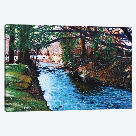 Slow Pull Of An Easy River Canvas Print #JLK56} by Jerry Lee Kirk Art Print