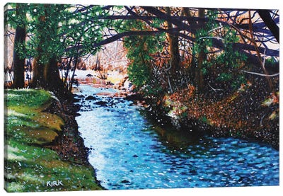 Slow Pull Of An Easy River Canvas Art Print - Jerry Lee Kirk