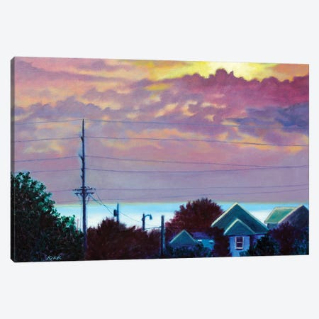 Sunset Over Pamlico Sound Canvas Print #JLK64} by Jerry Lee Kirk Canvas Artwork