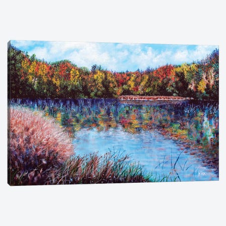 The Lake At Crowders Mountain Canvas Print #JLK71} by Jerry Lee Kirk Canvas Wall Art