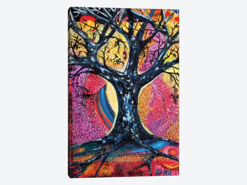 Tree In An Abstract Landscape by Jerry Lee Kirk 1-piece Canvas Wall Art