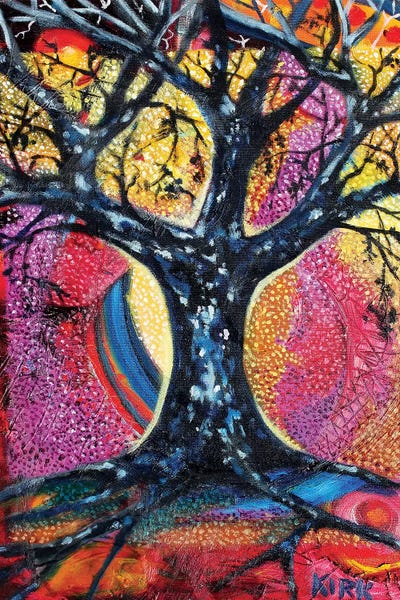 Jerry Lee Kirk: Tree In An Abstract Landscape by Jerry Lee Kirk