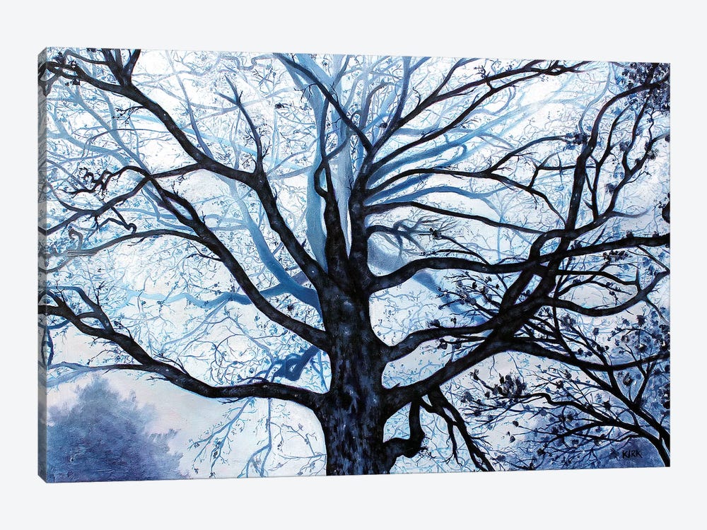Tree In Fog by Jerry Lee Kirk 1-piece Canvas Art Print