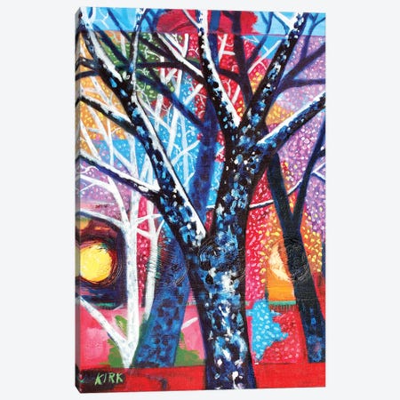 Trees In An Abstract Sunset Canvas Print #JLK81} by Jerry Lee Kirk Art Print