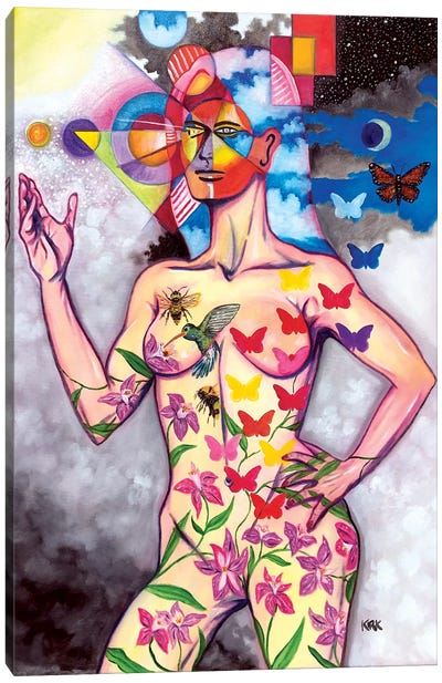 Evolution of Woman Into The Superior Being Canvas Art Print - Jerry Lee Kirk