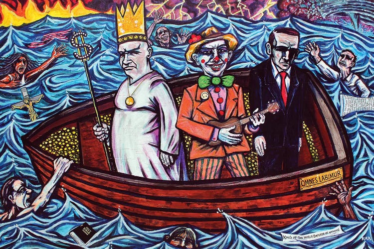 A KIng Clown and Businessman by Jerry Lee Kirk wall art