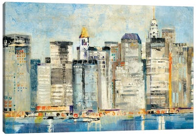 Waterfront Skyline Canvas Art Print - Jill Martin