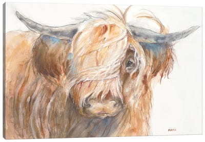 Burgundy Tree Canvas Art Print - Highland Cow Art