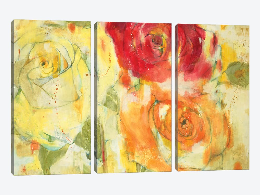 A Deep Rose  by Jill Martin 3-piece Art Print