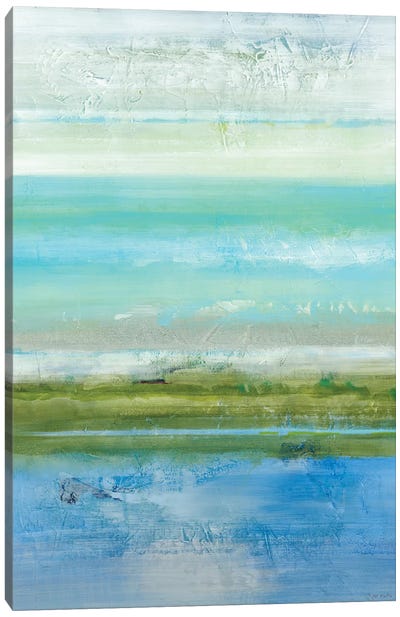 Azure Bound Canvas Art Print - Teal Abstract Art