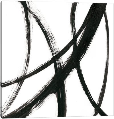 Linear Expression II Canvas Art Print - Black & White Abstract Art