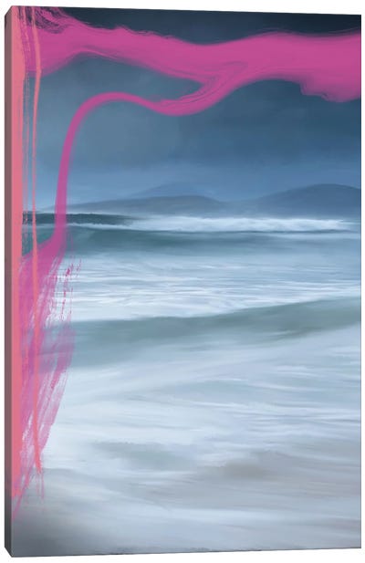 Storm Waves Pink Canvas Art Print - Juliana Loomer