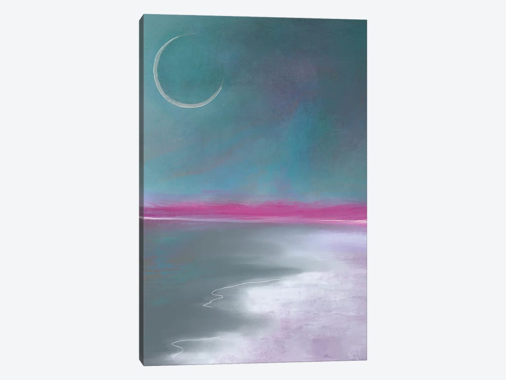 Pink Moonrise 1-piece Canvas Art Print