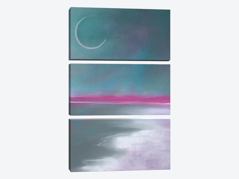 Pink Moonrise by Juliana Loomer 3-piece Canvas Print