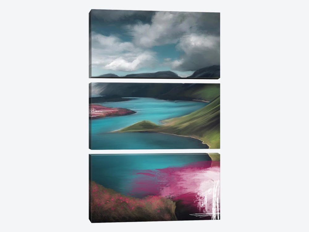 Coastal View Pink by Juliana Loomer 3-piece Canvas Print