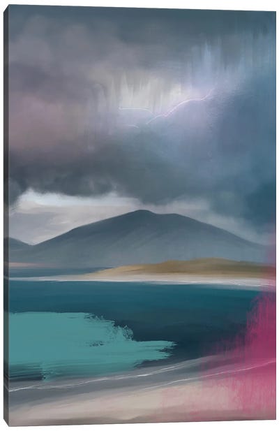 Incoming Storm Aqua Canvas Art Print