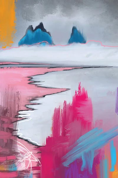 Winter Beach Pink by Juliana Loomer multi panel art