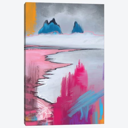 Winter Beach Pink Canvas Print #JLO114} by Juliana Loomer Art Print