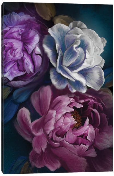 Dark Flowers Canvas Art Print - Juliana Loomer