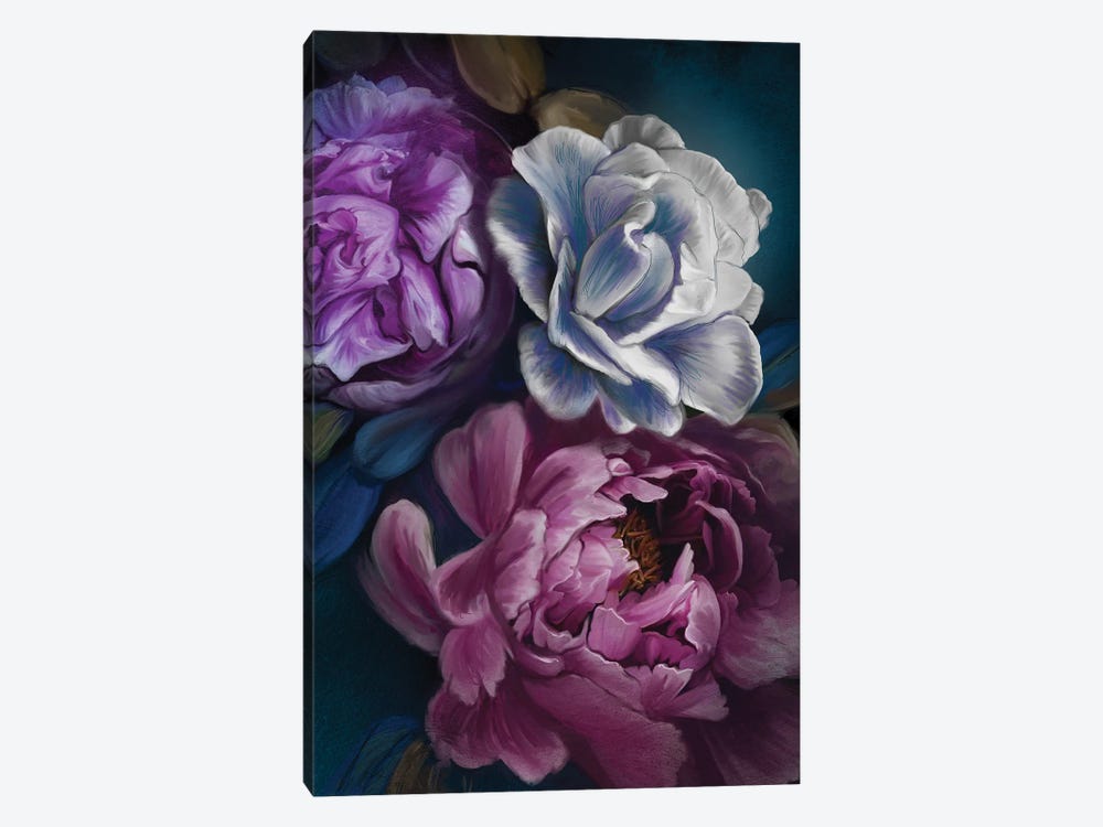 Dark Flowers by Juliana Loomer 1-piece Canvas Artwork