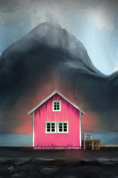 Pink Rørbue by Juliana Loomer framed canvas print